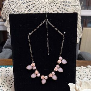 Elegant Pink Rose Necklace